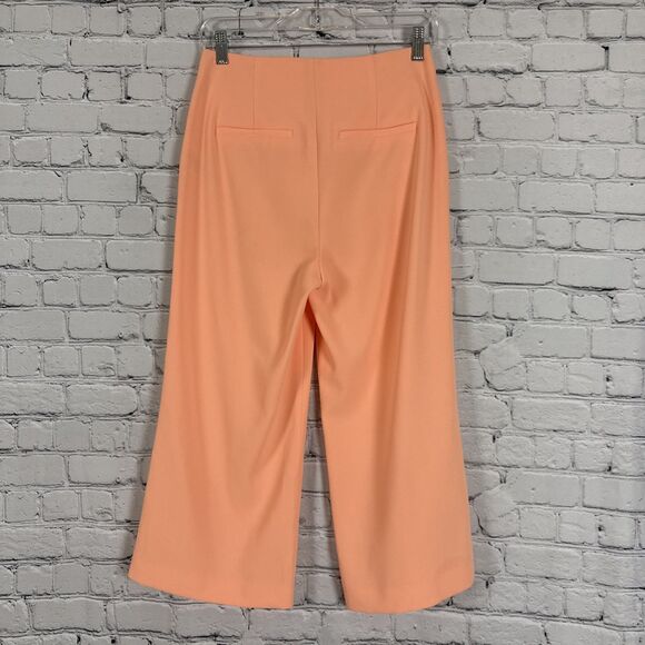 Alice + Olivia Dylan Wide Leg High Waisted Cropped Pants in Light Peach Womens 2 - Picture 7 of 10